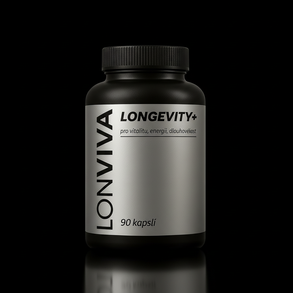 Longevity+ on black background